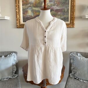 Pologram Ivory Cotton Top